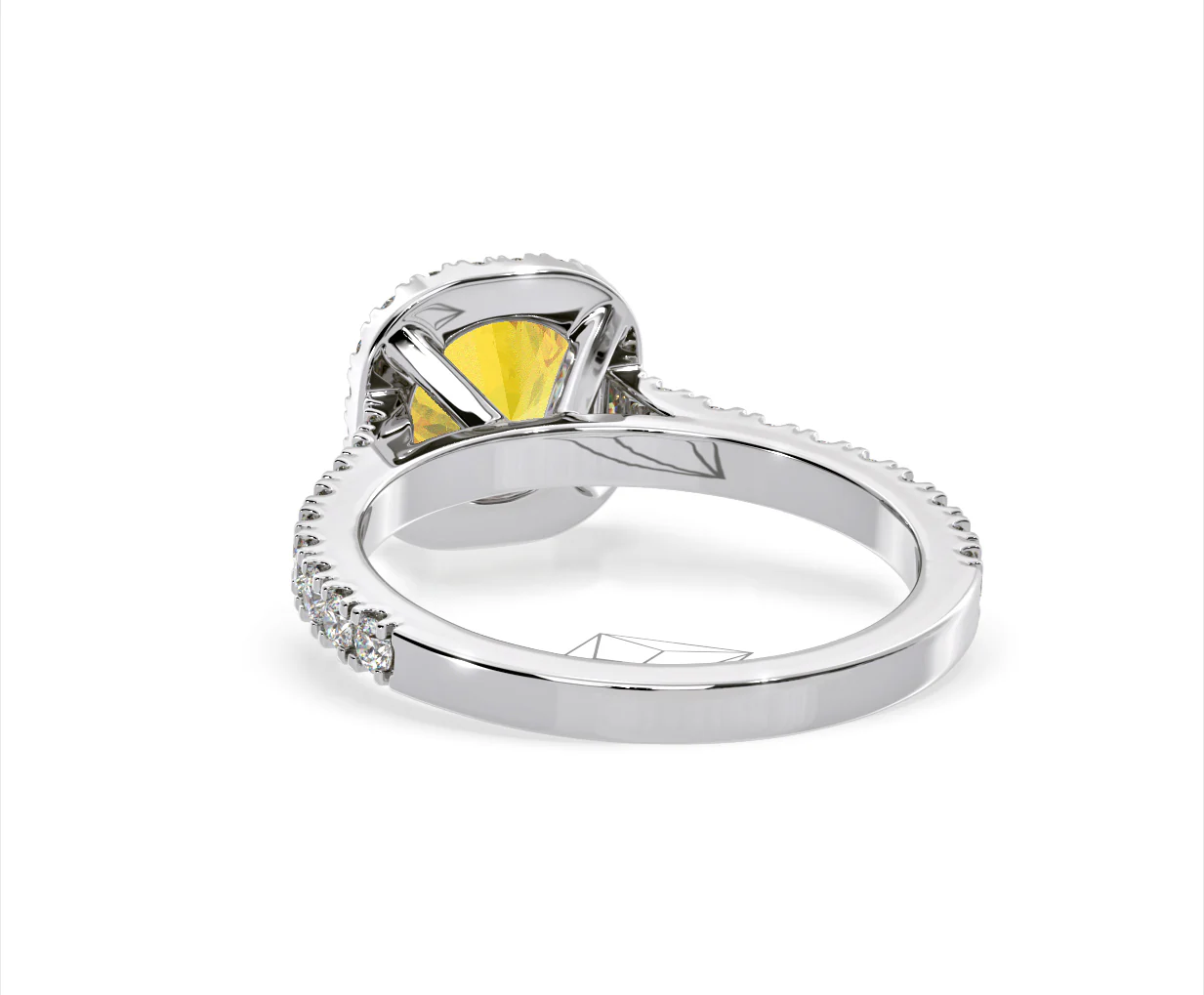 Elizabeth Yellow Lab Diamond 1.70ct Halo Ring in 18K White Gold - Elara Collection - Image 43