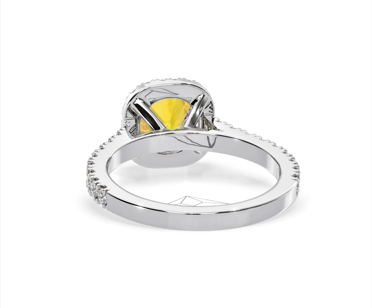 Elizabeth Yellow Lab Diamond 1.70ct Halo Ring in 18K White Gold - Elara Collection - Image 45