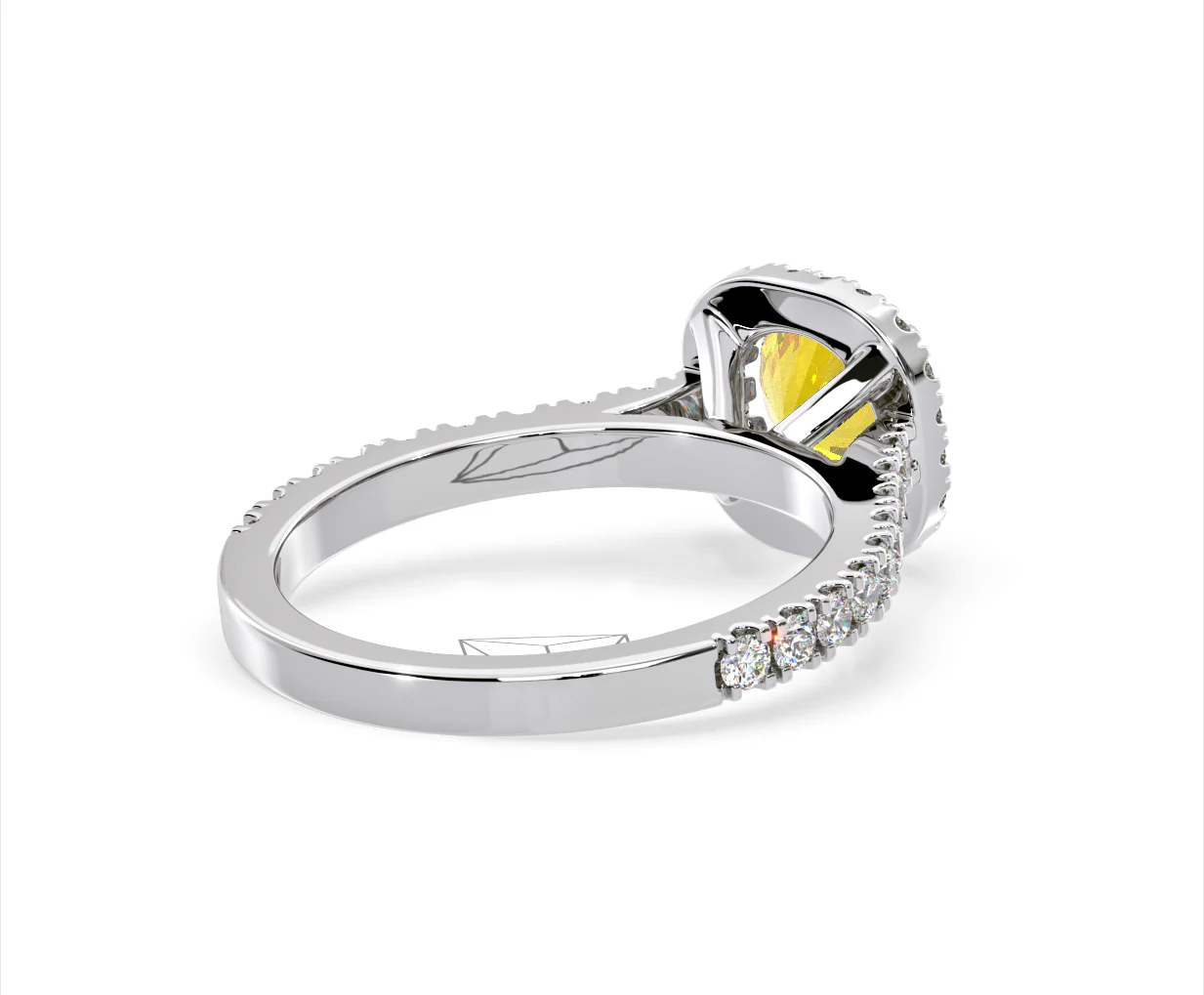 Elizabeth Yellow Lab Diamond 1.70ct Halo Ring in 18K White Gold - Elara Collection - Image 56