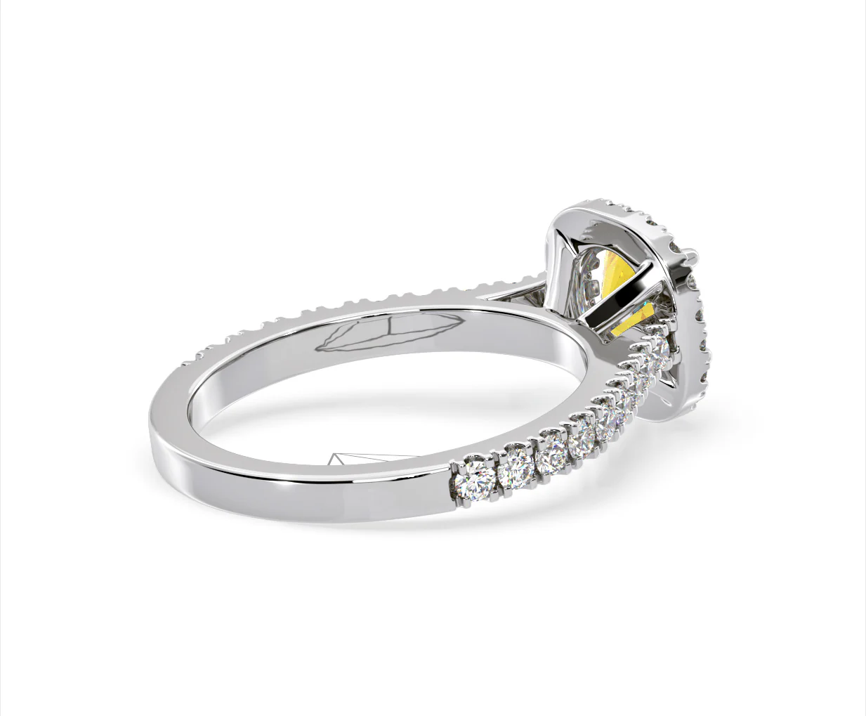 Elizabeth Yellow Lab Diamond 1.70ct Halo Ring in 18K White Gold - Elara Collection - Image 59