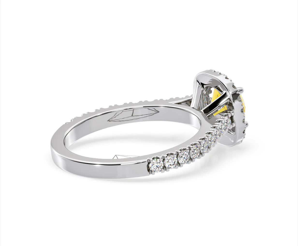 Elizabeth Yellow Lab Diamond 1.70ct Halo Ring in 18K White Gold - Elara Collection - Image 60