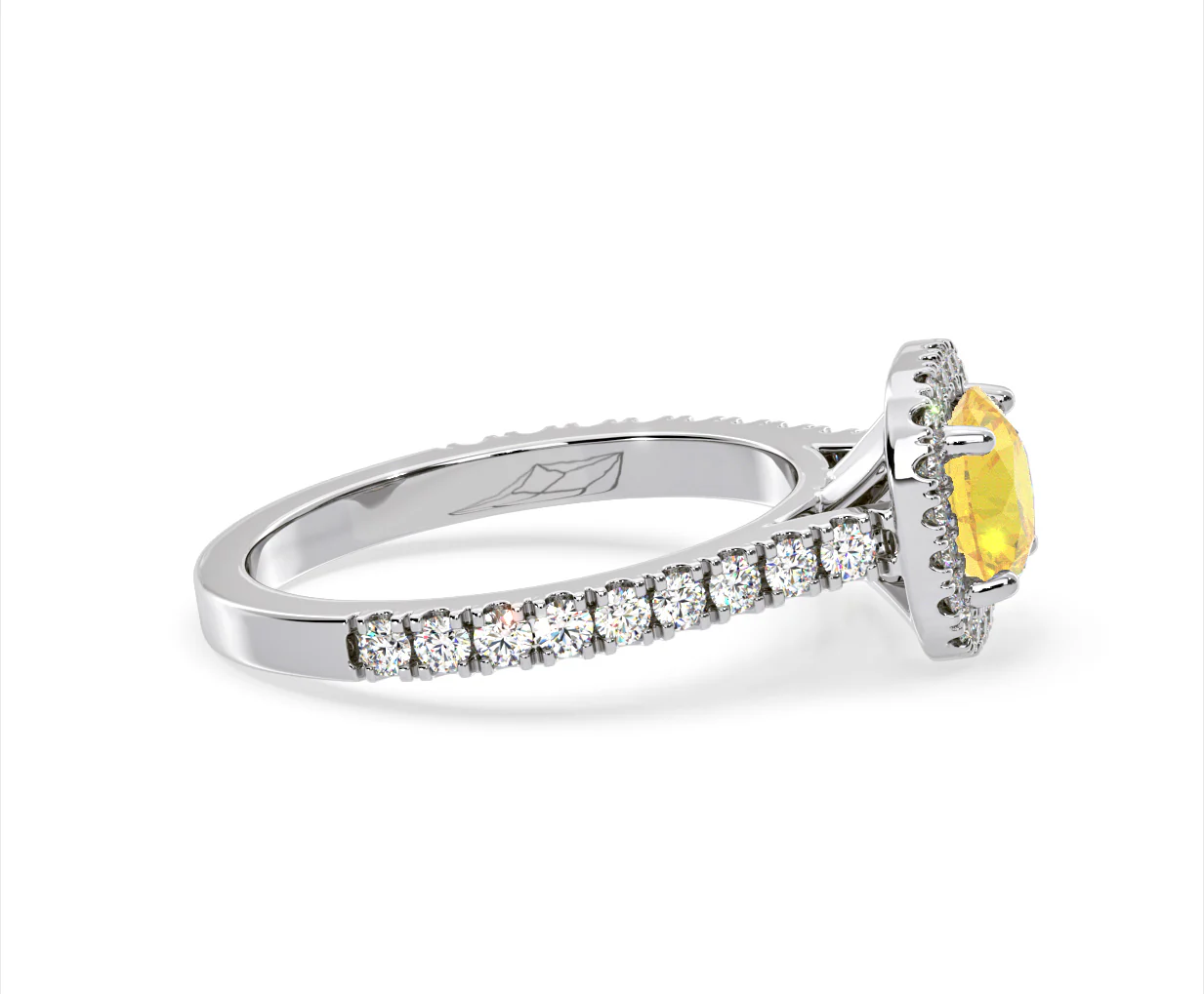 Elizabeth Yellow Lab Diamond 1.70ct Halo Ring in 18K White Gold - Elara Collection - Image 69