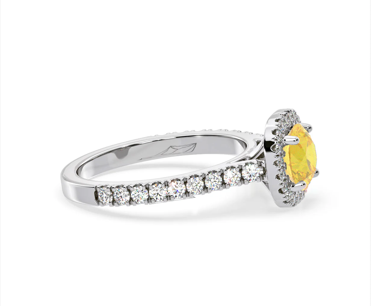 Elizabeth Yellow Lab Diamond 1.70ct Halo Ring in 18K White Gold - Elara Collection - Image 71
