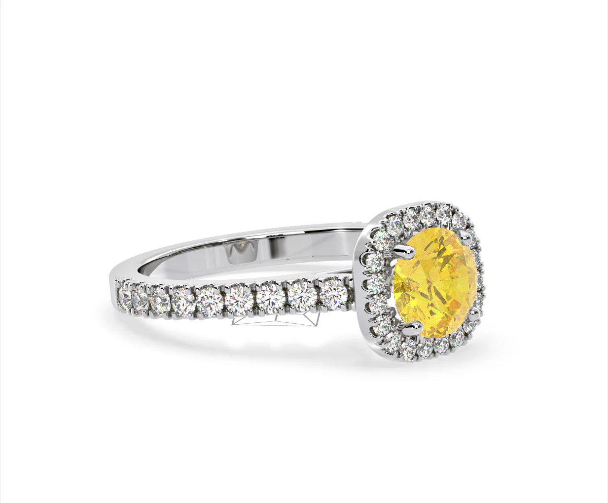 Elizabeth Yellow Lab Diamond 1.70ct Halo Ring in 18K White Gold - Elara Collection - Image 78