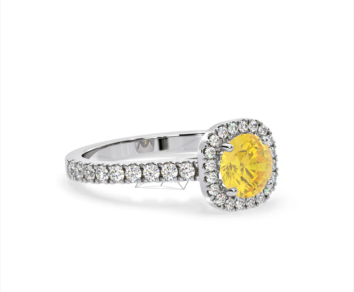 Elizabeth Yellow Lab Diamond 1.70ct Halo Ring in 18K White Gold - Elara Collection - Image 79