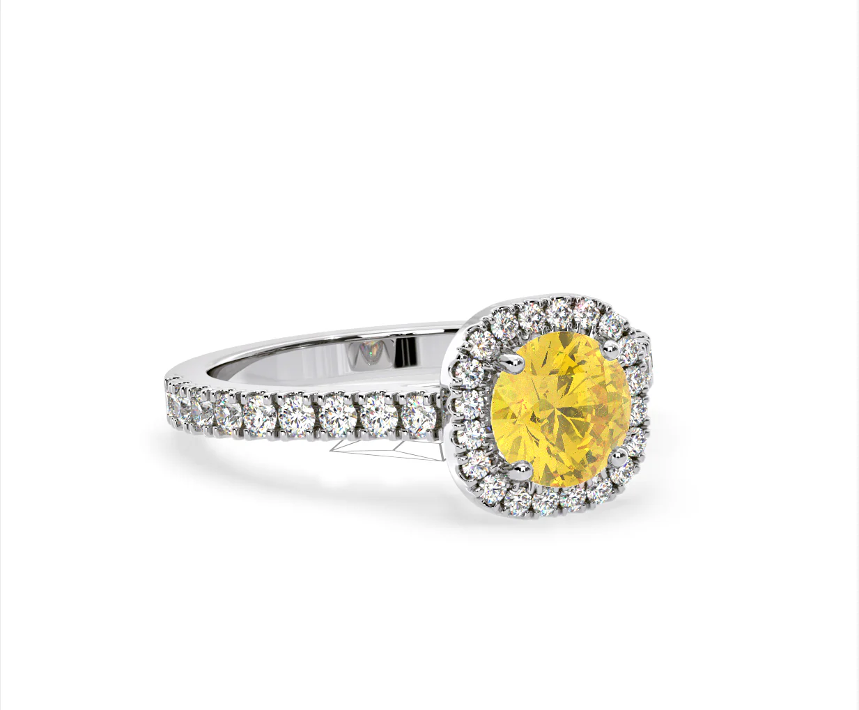 Elizabeth Yellow Lab Diamond 1.70ct Halo Ring in 18K White Gold - Elara Collection - Image 81