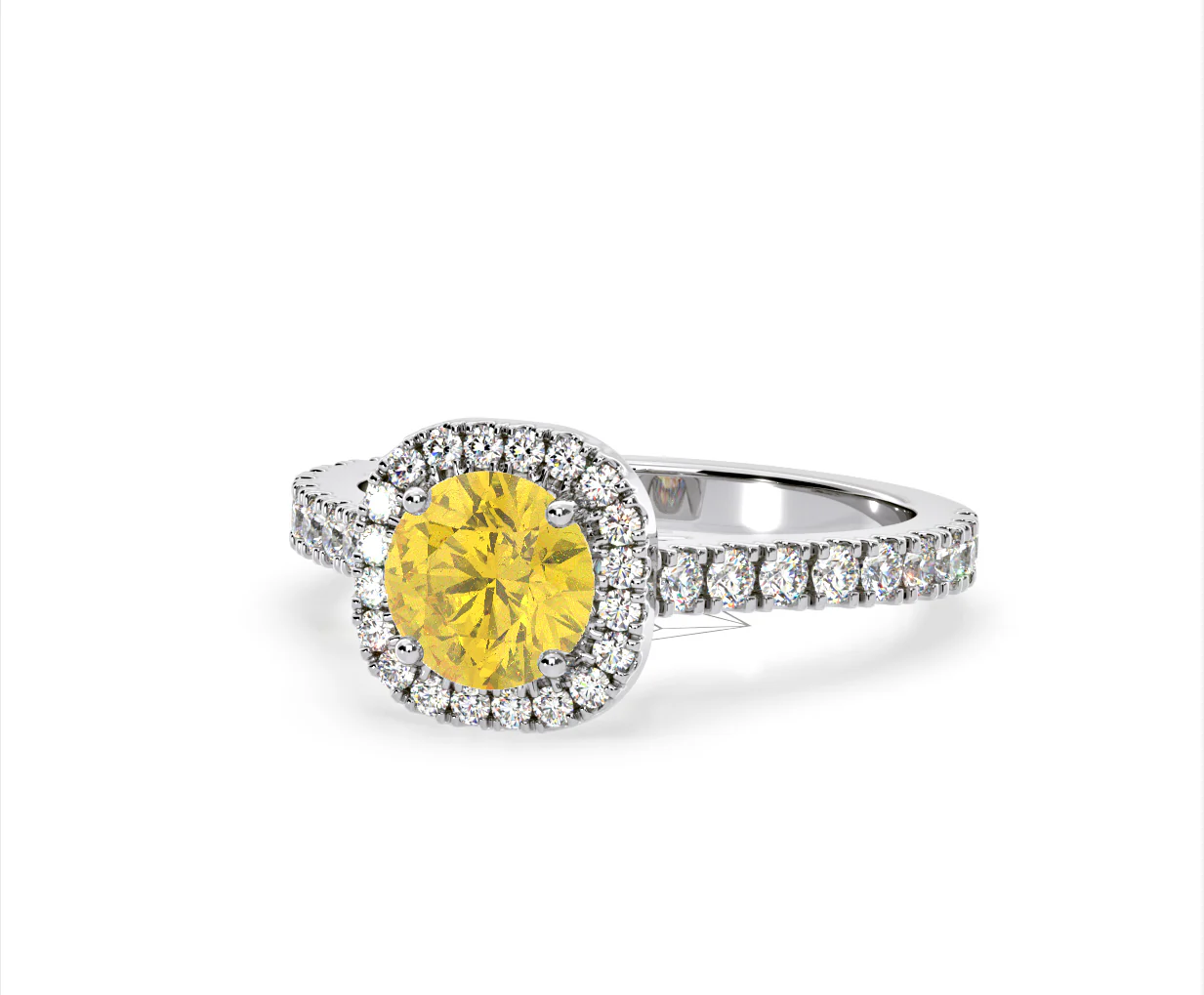 Elizabeth Yellow Lab Diamond 1.70ct Halo Ring in Platinum - Elara Collection - Image 11