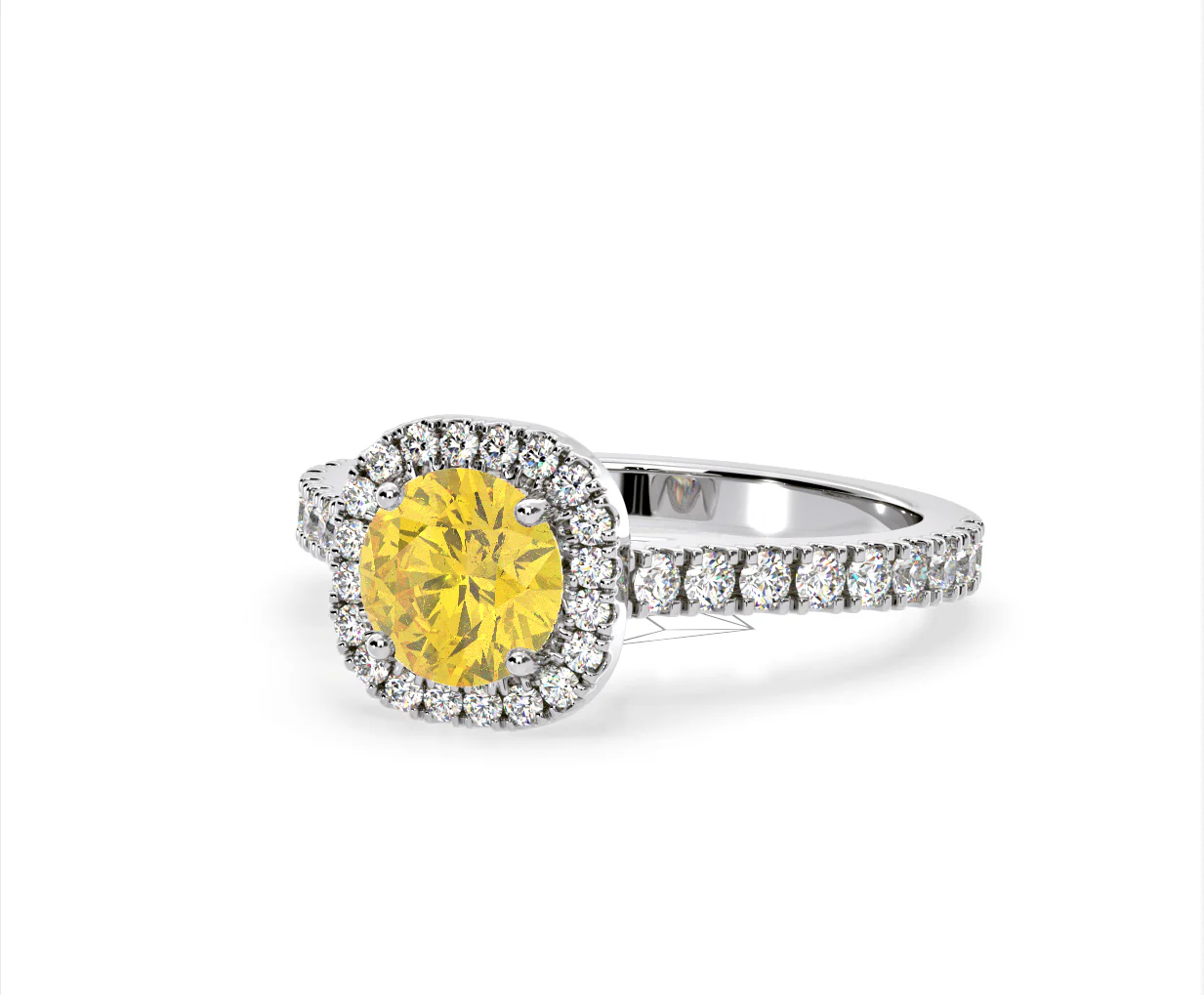 Elizabeth Yellow Lab Diamond 1.70ct Halo Ring in Platinum - Elara Collection - Image 12