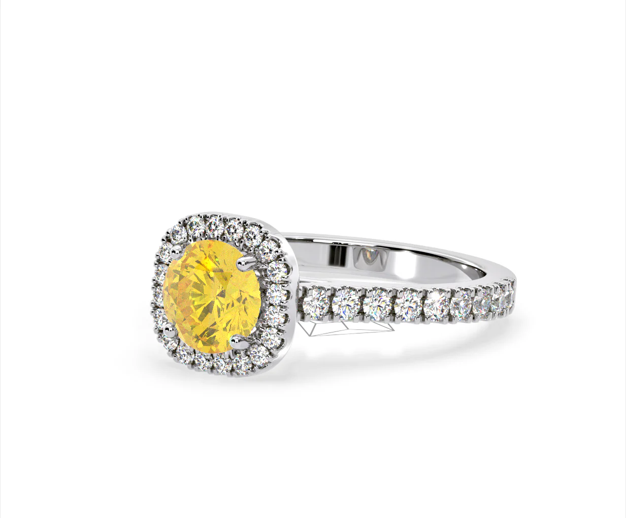 Elizabeth Yellow Lab Diamond 1.70ct Halo Ring in Platinum - Elara Collection - Image 14