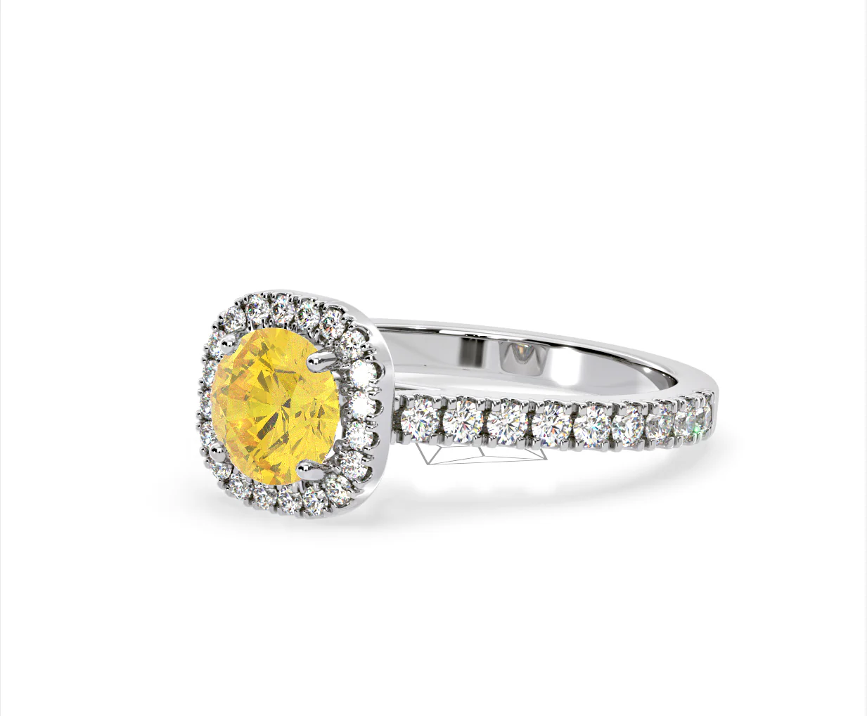 Elizabeth Yellow Lab Diamond 1.70ct Halo Ring in Platinum - Elara Collection - Image 15