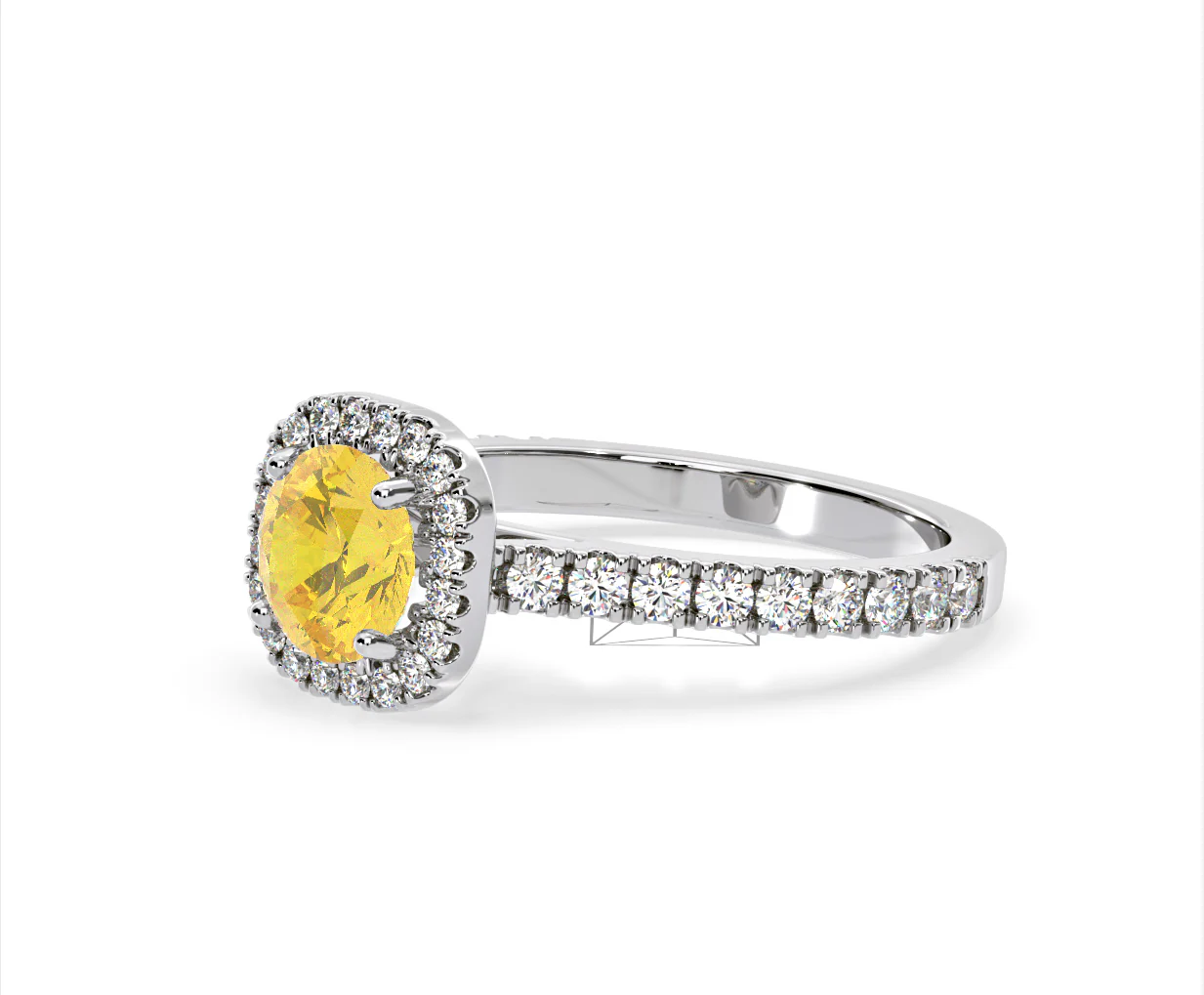 Elizabeth Yellow Lab Diamond 1.70ct Halo Ring in Platinum - Elara Collection - Image 17