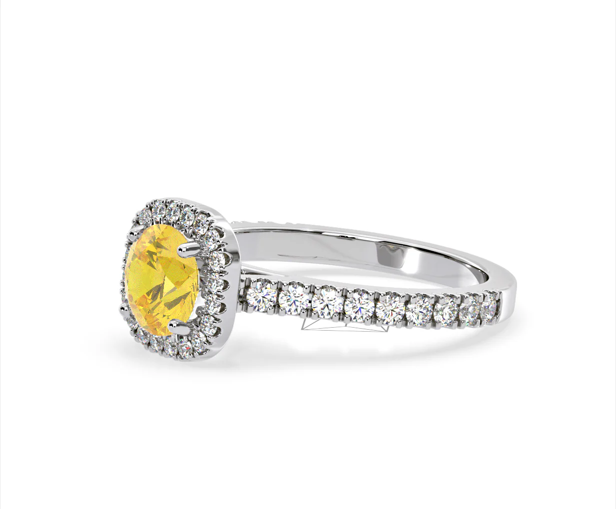 Elizabeth Yellow Lab Diamond 1.70ct Halo Ring in Platinum - Elara Collection - Image 18