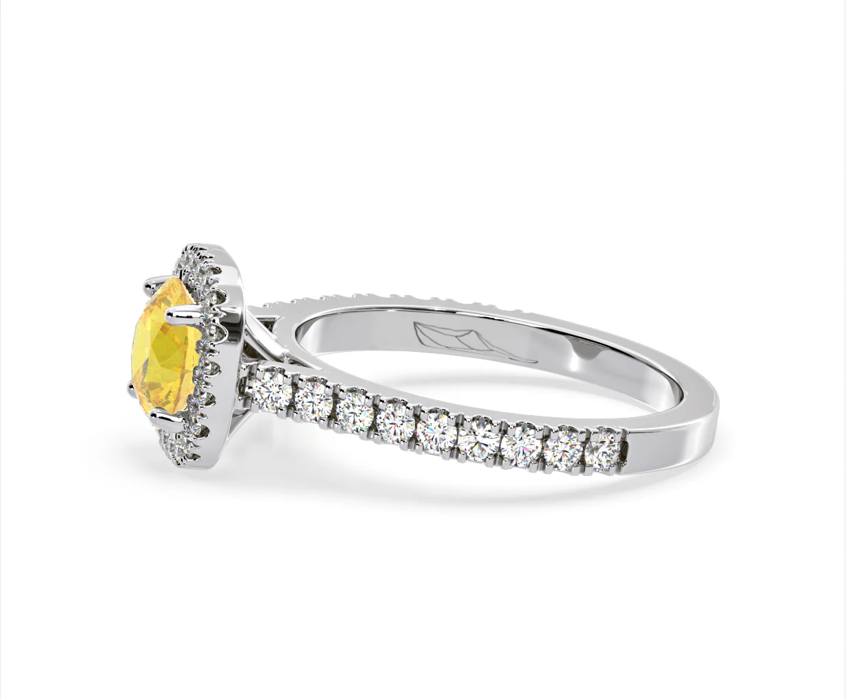 Elizabeth Yellow Lab Diamond 1.70ct Halo Ring in Platinum - Elara Collection - Image 24