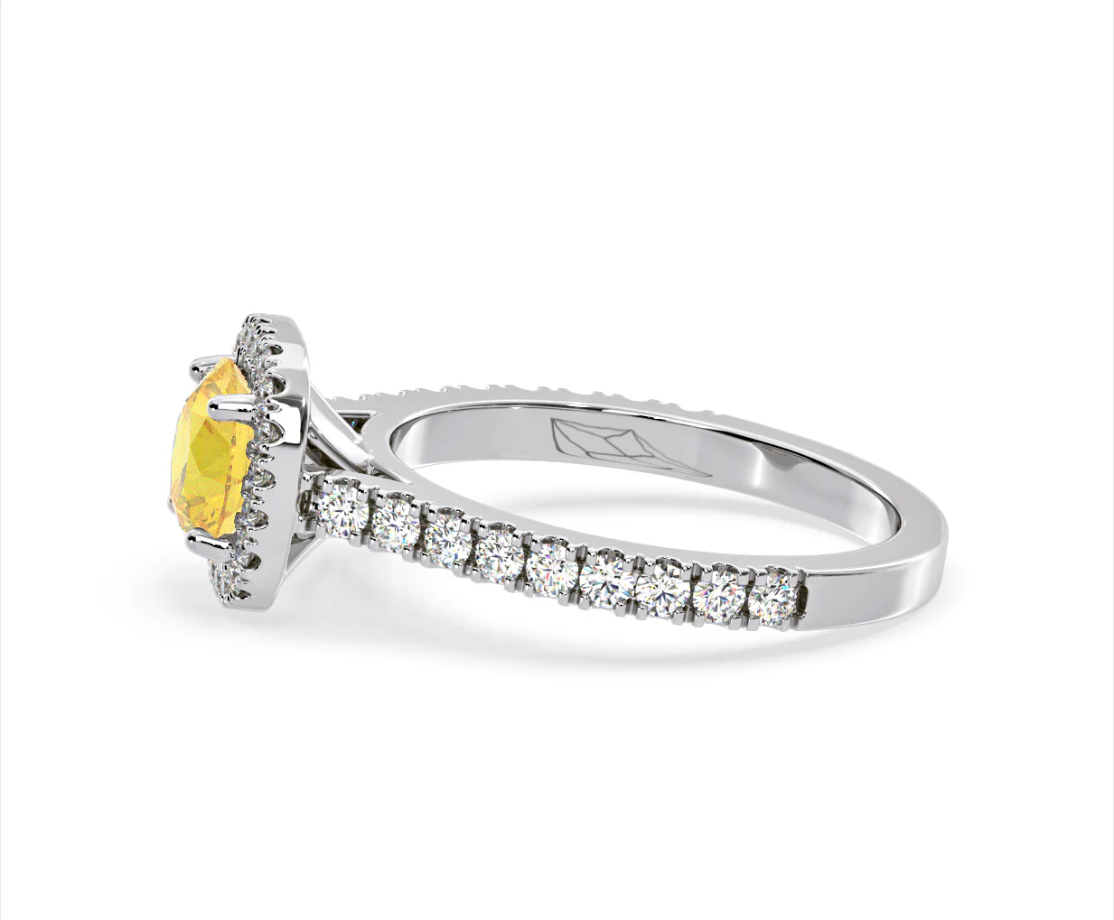 Elizabeth Yellow Lab Diamond 1.70ct Halo Ring in Platinum - Elara Collection - Image 25