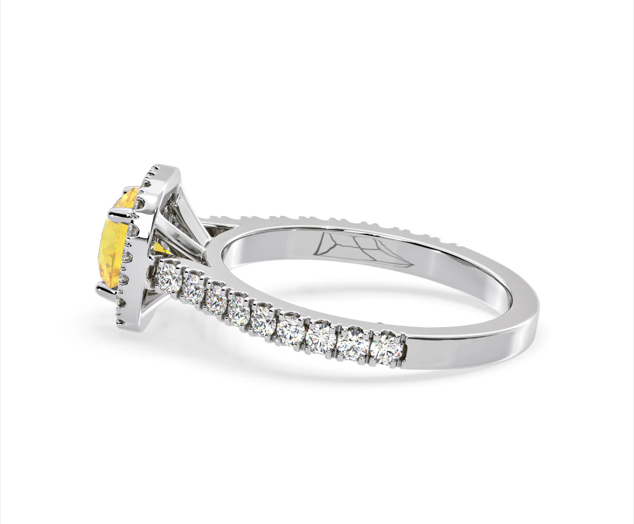 Elizabeth Yellow Lab Diamond 1.70ct Halo Ring in Platinum - Elara Collection - Image 29