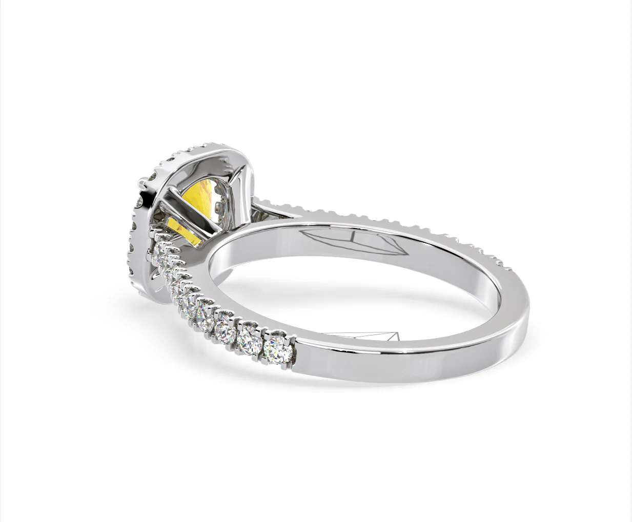 Elizabeth Yellow Lab Diamond 1.70ct Halo Ring in Platinum - Elara Collection - Image 36