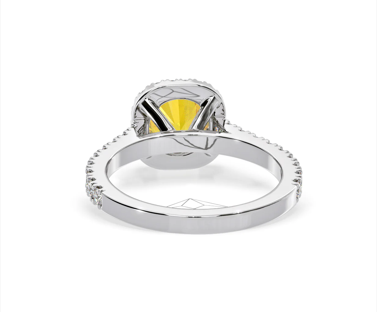 Elizabeth Yellow Lab Diamond 1.70ct Halo Ring in Platinum - Elara Collection - Image 45