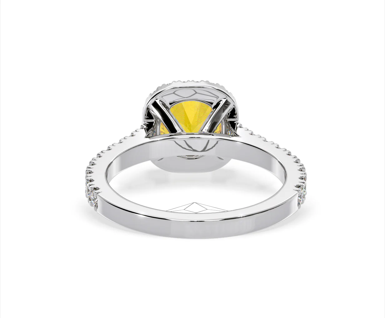 Elizabeth Yellow Lab Diamond 1.70ct Halo Ring in Platinum - Elara Collection - Image 46