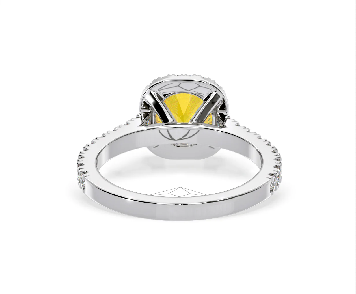 Elizabeth Yellow Lab Diamond 1.70ct Halo Ring in Platinum - Elara Collection - Image 47