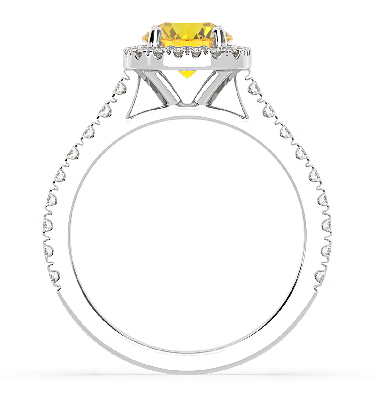 Elizabeth Yellow Lab Diamond 1.70ct Halo Ring in Platinum - Elara Collection - Image 5