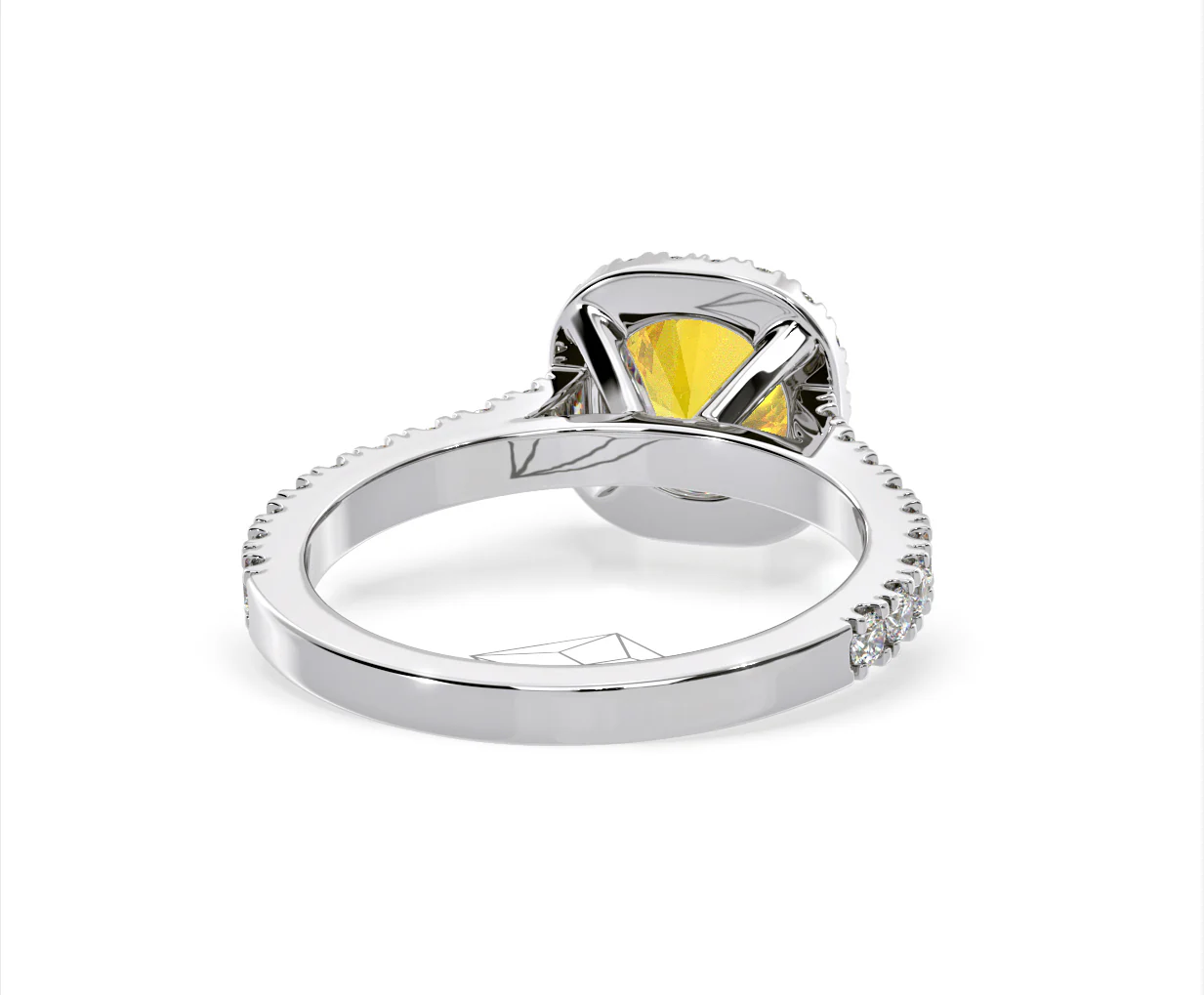 Elizabeth Yellow Lab Diamond 1.70ct Halo Ring in Platinum - Elara Collection - Image 50