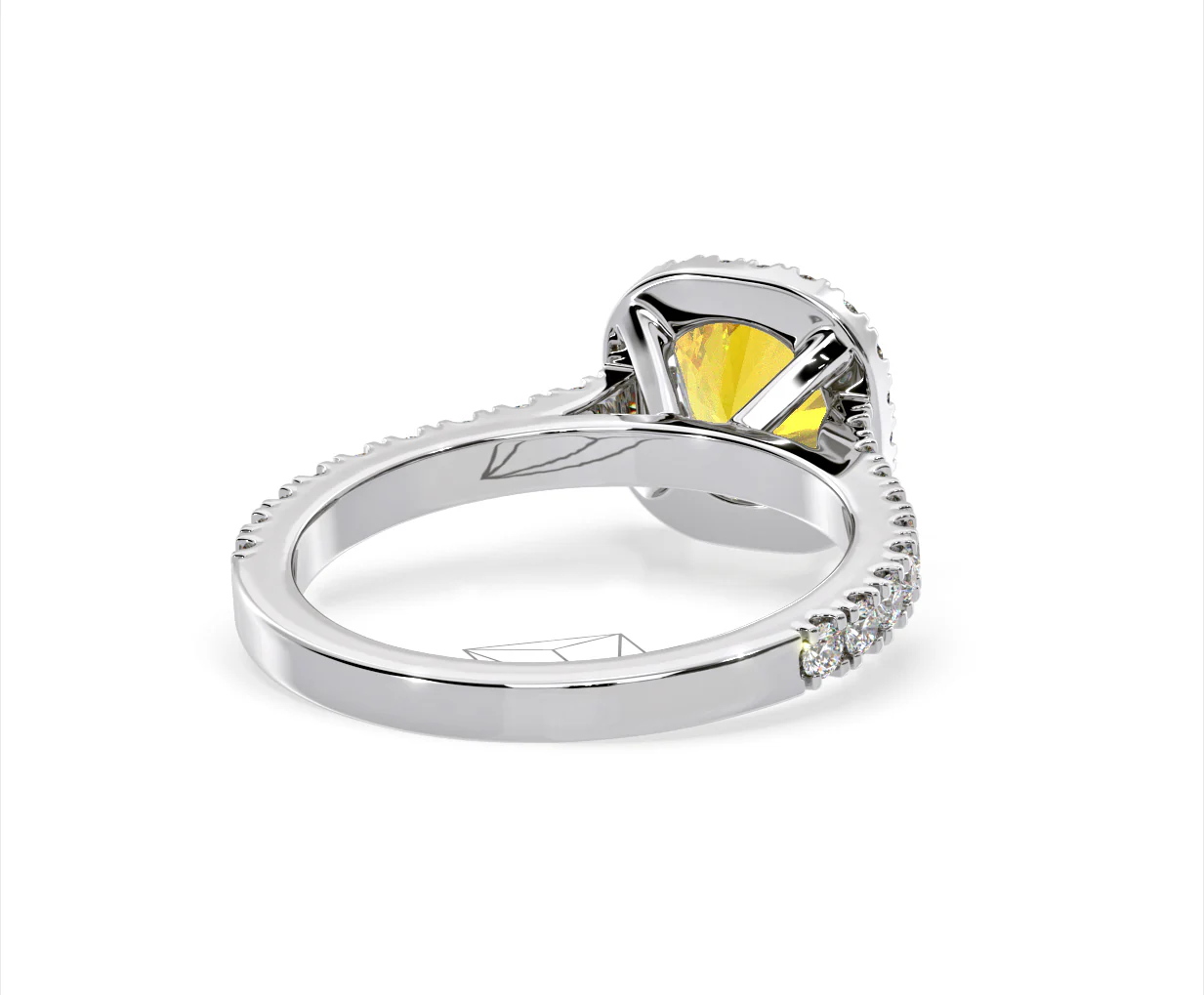 Elizabeth Yellow Lab Diamond 1.70ct Halo Ring in Platinum - Elara Collection - Image 52