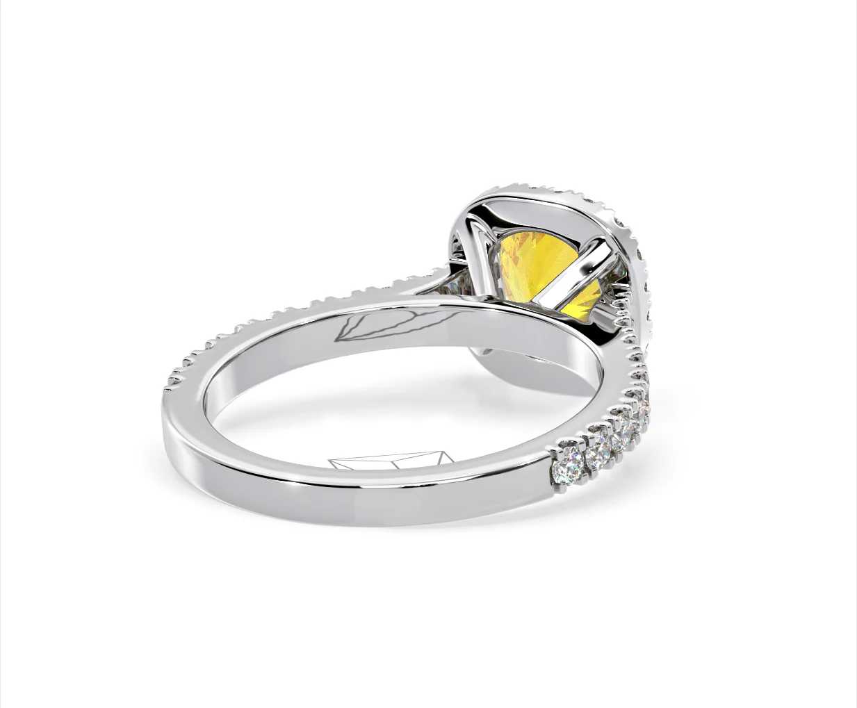 Elizabeth Yellow Lab Diamond 1.70ct Halo Ring in Platinum - Elara Collection - Image 53