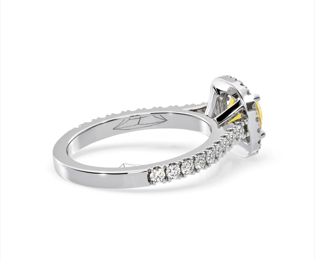 Elizabeth Yellow Lab Diamond 1.70ct Halo Ring in Platinum - Elara Collection - Image 60
