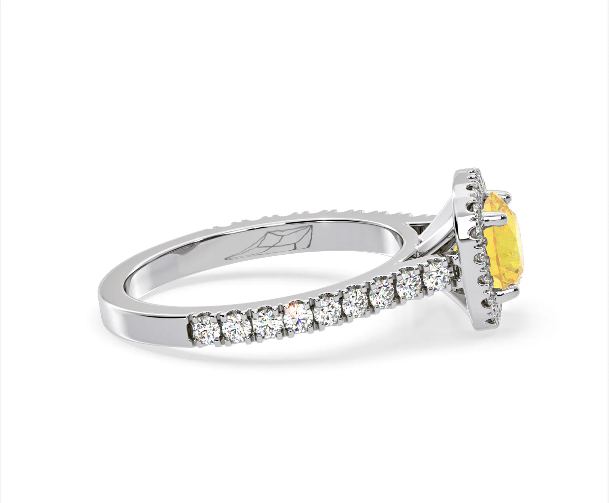 Elizabeth Yellow Lab Diamond 1.70ct Halo Ring in Platinum - Elara Collection - Image 67