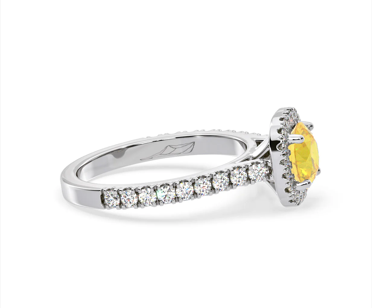 Elizabeth Yellow Lab Diamond 1.70ct Halo Ring in Platinum - Elara Collection - Image 69