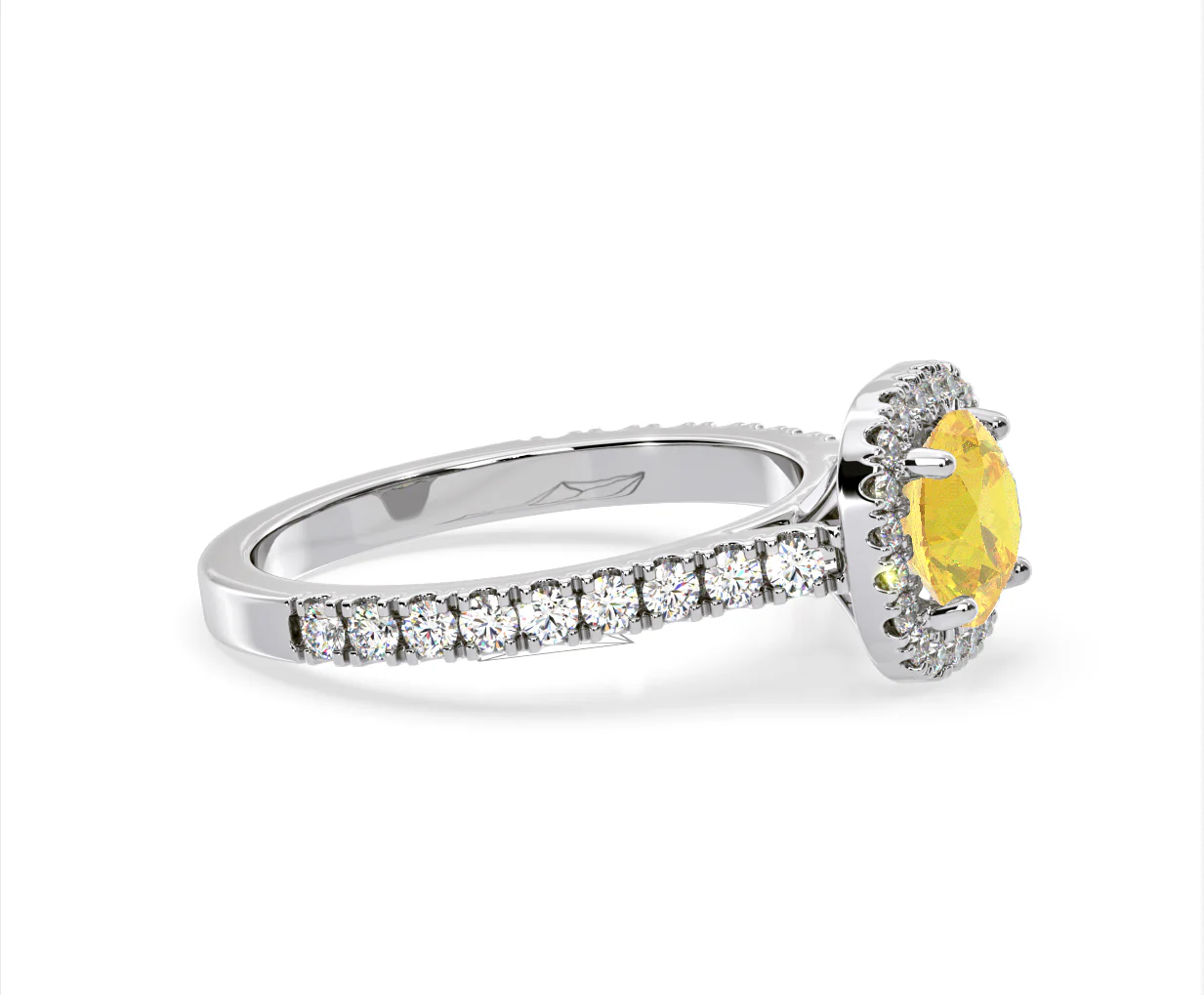 Elizabeth Yellow Lab Diamond 1.70ct Halo Ring in Platinum - Elara Collection - Image 71