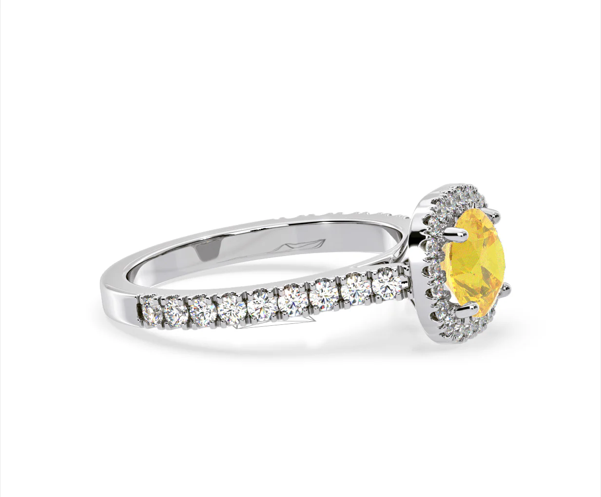 Elizabeth Yellow Lab Diamond 1.70ct Halo Ring in Platinum - Elara Collection - Image 72