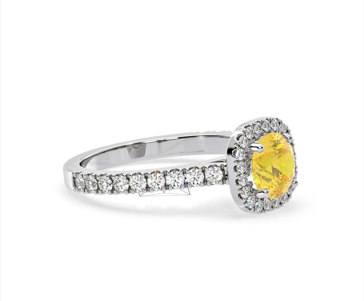 Elizabeth Yellow Lab Diamond 1.70ct Halo Ring in Platinum - Elara Collection - Image 75