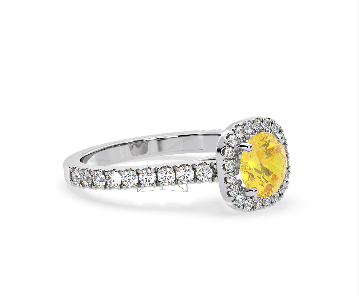 Elizabeth Yellow Lab Diamond 1.70ct Halo Ring in Platinum - Elara Collection - Image 76