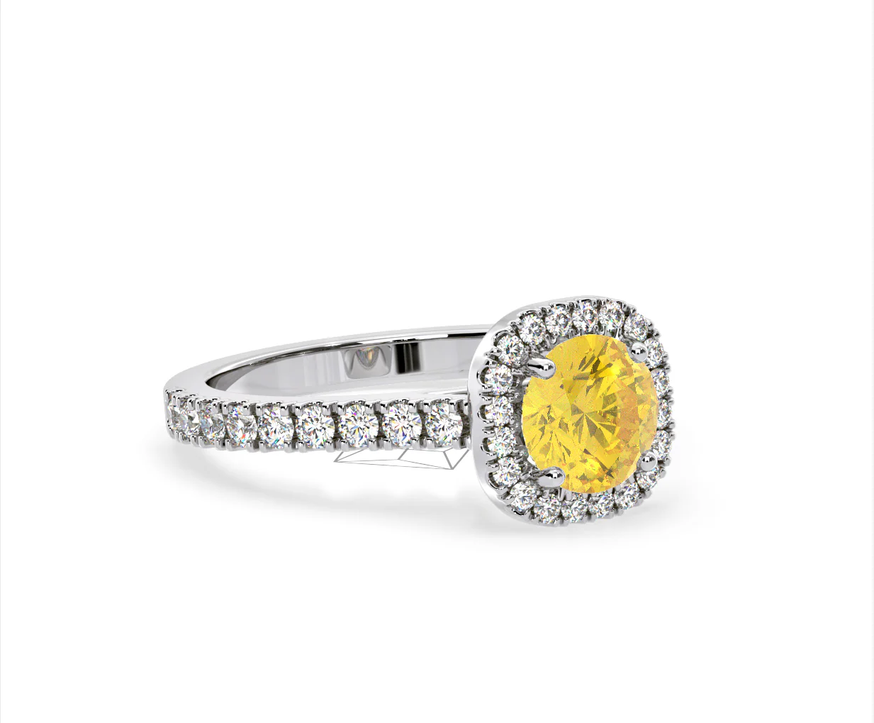 Elizabeth Yellow Lab Diamond 1.70ct Halo Ring in Platinum - Elara Collection - Image 79