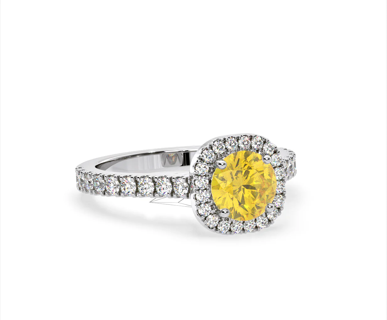 Elizabeth Yellow Lab Diamond 1.70ct Halo Ring in Platinum - Elara Collection - Image 81