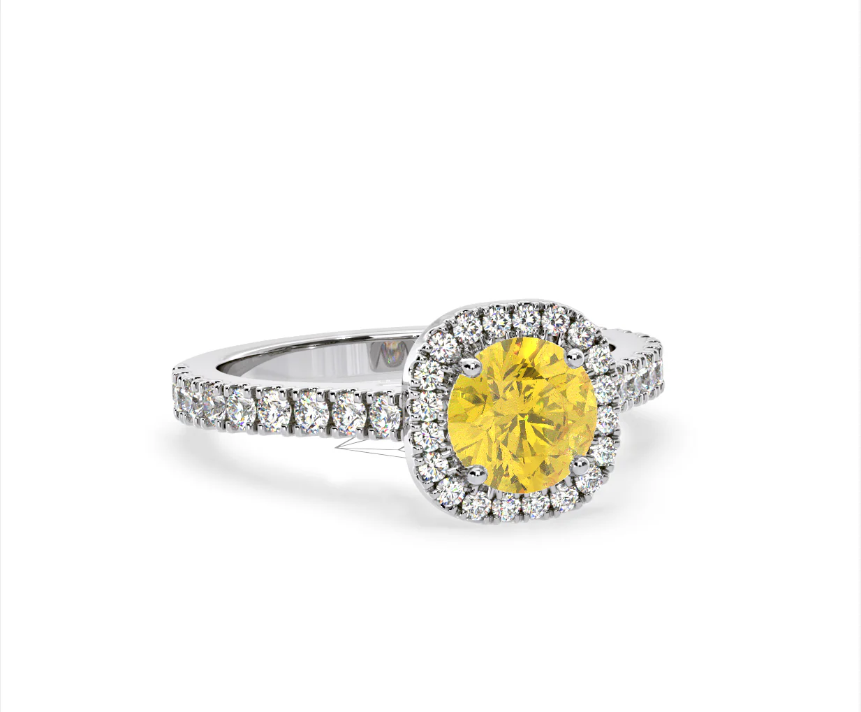 Elizabeth Yellow Lab Diamond 1.70ct Halo Ring in Platinum - Elara Collection - Image 82