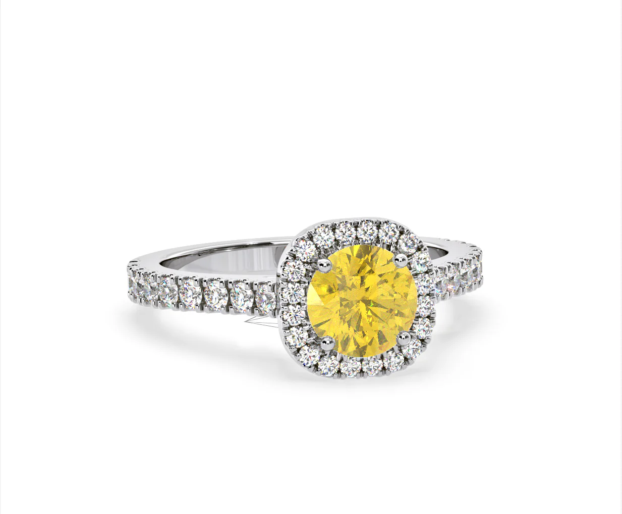 Elizabeth Yellow Lab Diamond 1.70ct Halo Ring in Platinum - Elara Collection - Image 83
