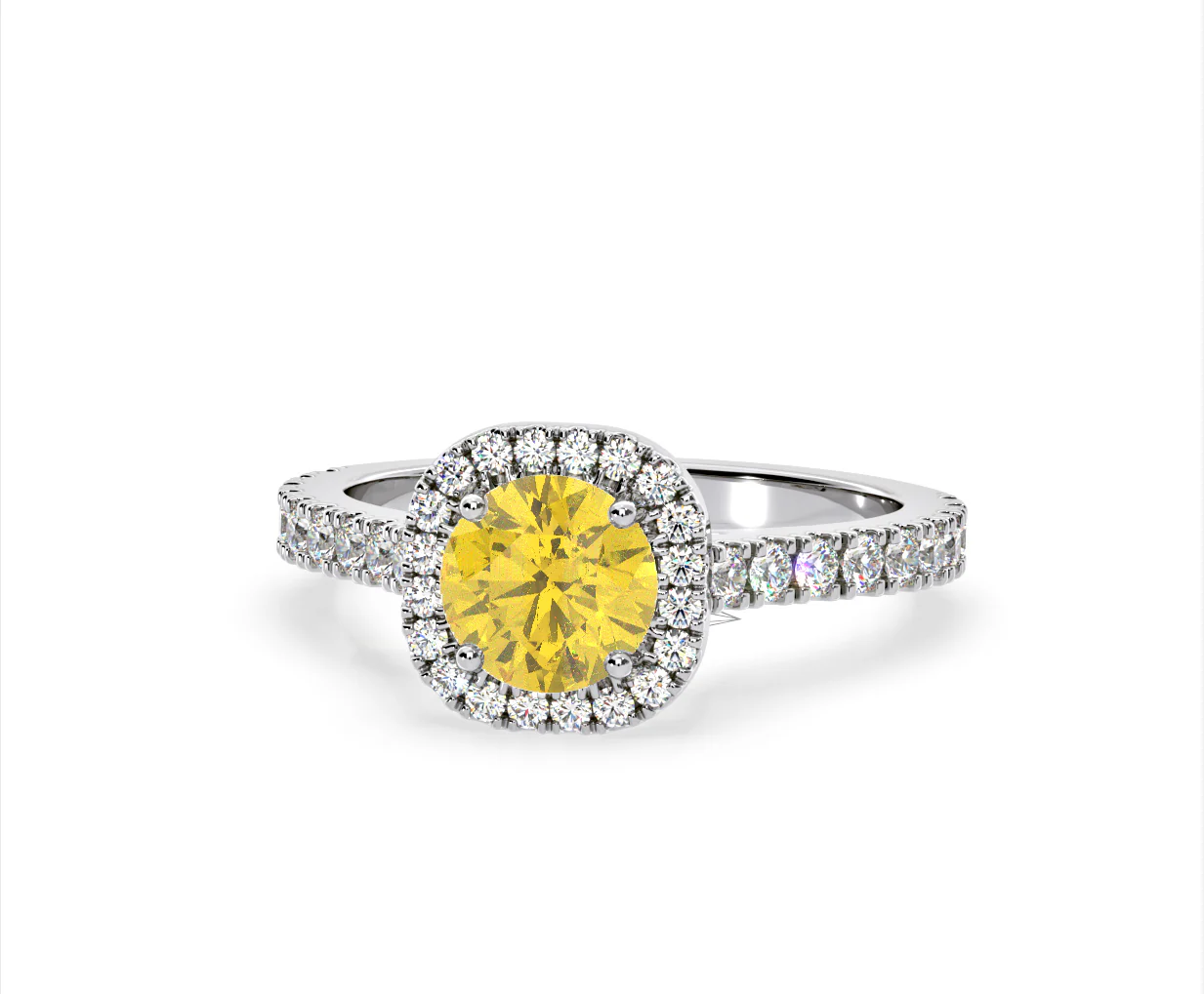 Elizabeth Yellow Lab Diamond 1.70ct Halo Ring in Platinum - Elara Collection - Image 9