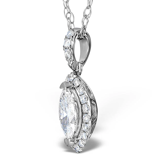 Ella 18K White Gold Diamond Marquise Pendant 0.73ct H/SI - Image 2