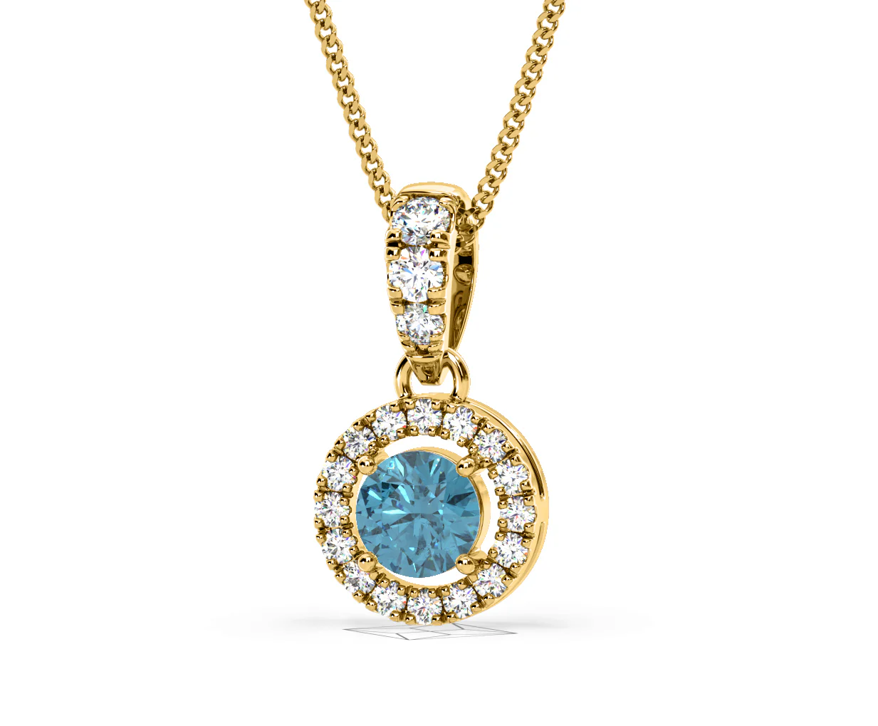 Ella Blue Lab Diamond 0.71ct Pendant Necklace in 18K Yellow Gold - Elara Collection - Image 11