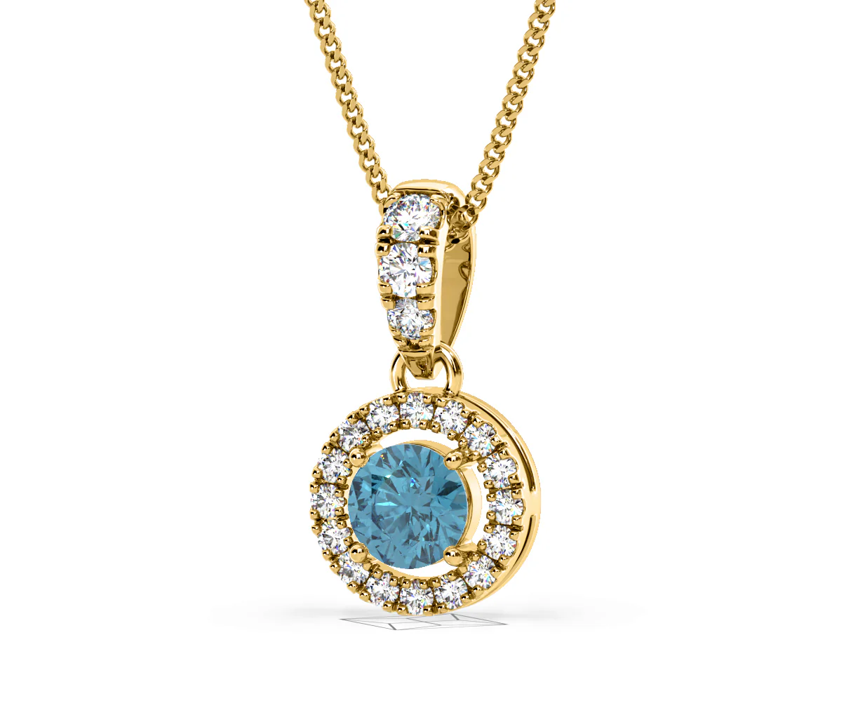 Ella Blue Lab Diamond 0.71ct Pendant Necklace in 18K Yellow Gold - Elara Collection - Image 12