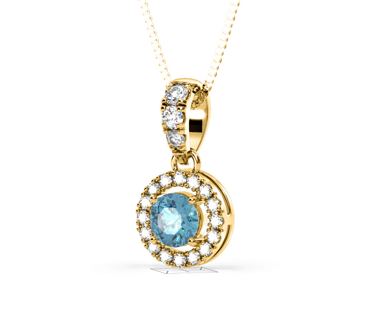 Ella Blue Lab Diamond 0.71ct Pendant Necklace in 18K Yellow Gold - Elara Collection - Image 14