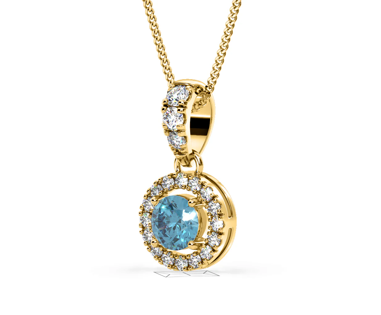 Ella Blue Lab Diamond 0.71ct Pendant Necklace in 18K Yellow Gold - Elara Collection - Image 15