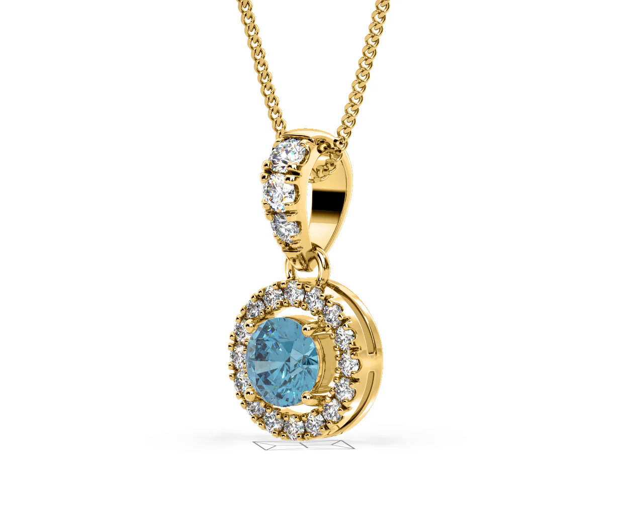 Ella Blue Lab Diamond 0.71ct Pendant Necklace in 18K Yellow Gold - Elara Collection - Image 16