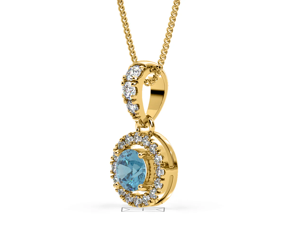 Ella Blue Lab Diamond 0.71ct Pendant Necklace in 18K Yellow Gold - Elara Collection - Image 18