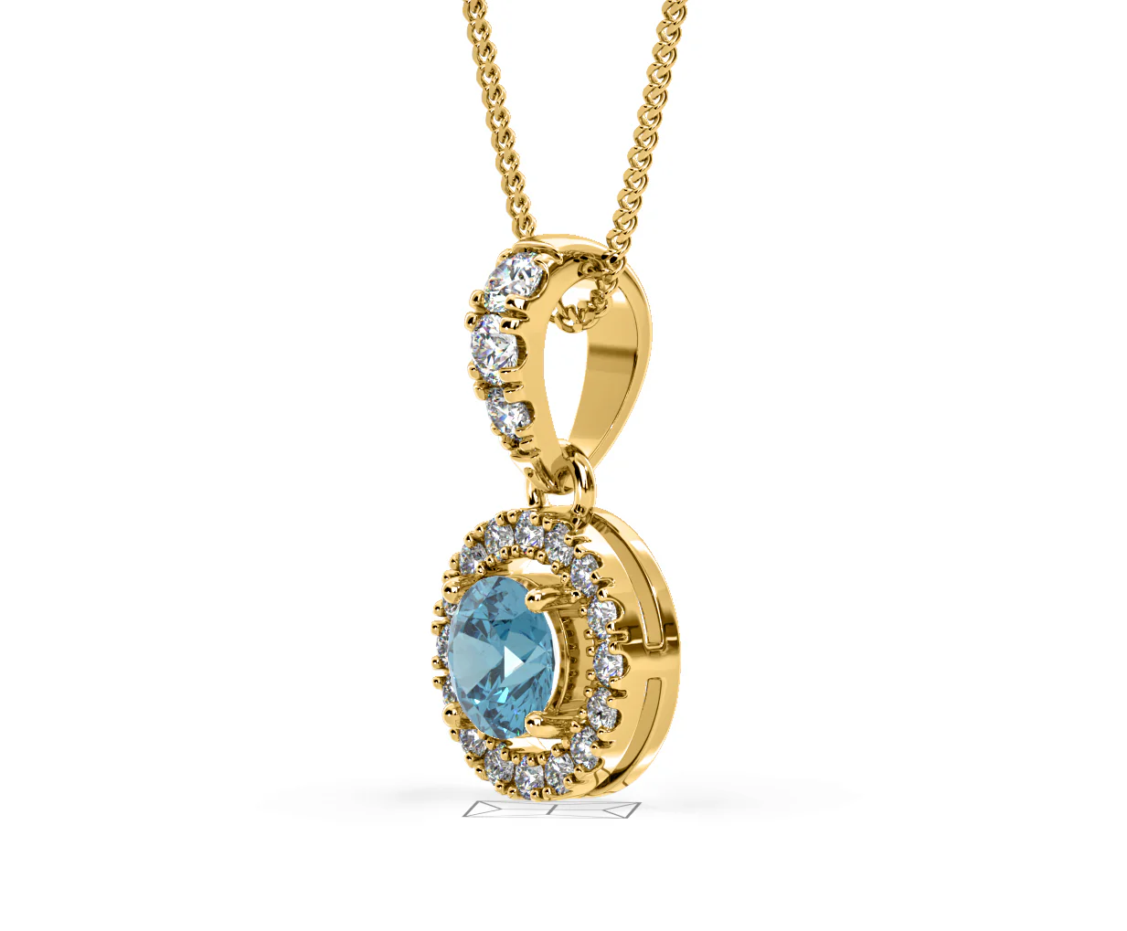 Ella Blue Lab Diamond 0.71ct Pendant Necklace in 18K Yellow Gold - Elara Collection - Image 19