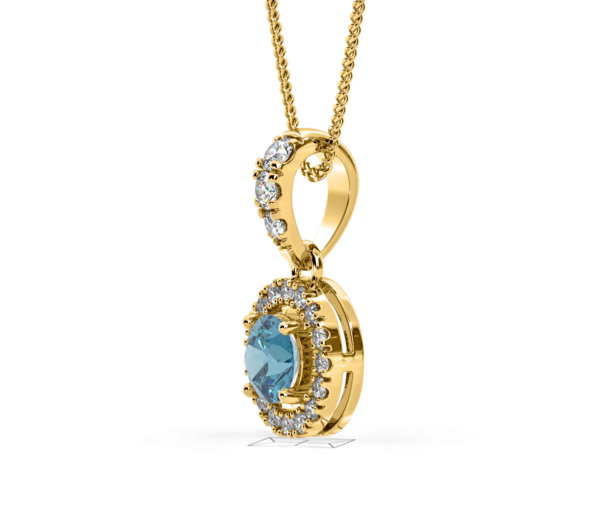 Ella Blue Lab Diamond 0.71ct Pendant Necklace in 18K Yellow Gold - Elara Collection - Image 21