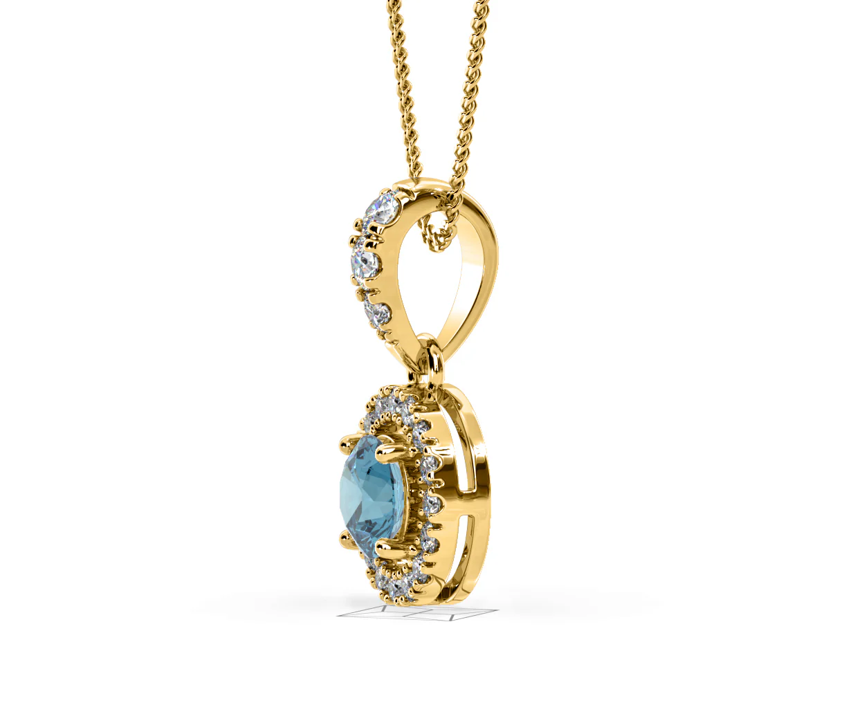 Ella Blue Lab Diamond 0.71ct Pendant Necklace in 18K Yellow Gold - Elara Collection - Image 23