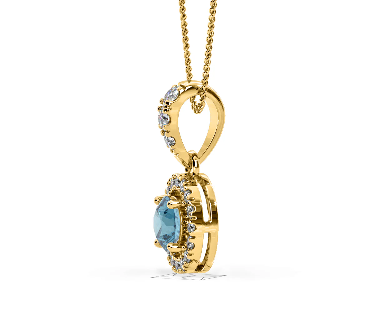 Ella Blue Lab Diamond 0.71ct Pendant Necklace in 18K Yellow Gold - Elara Collection - Image 24